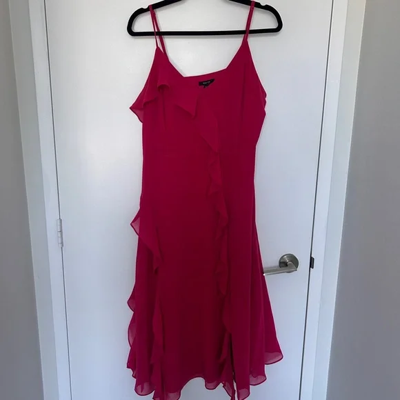 Elegant Pink Ruffle Dress - Picture 3 of 4